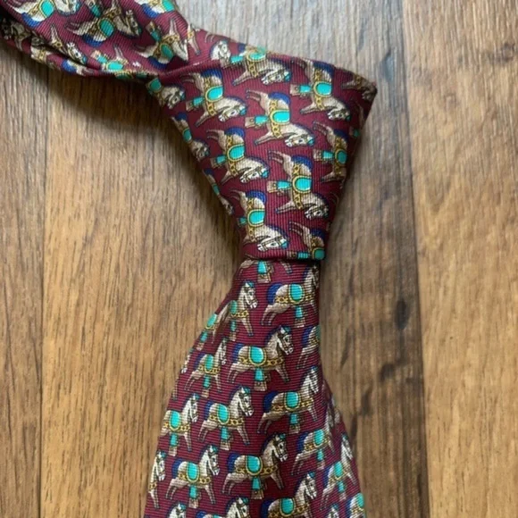 Burberry Classic “Playful Ponies” Silk Tie